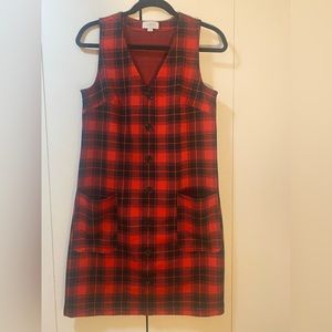 Loft red and black plaid dress. Size 4